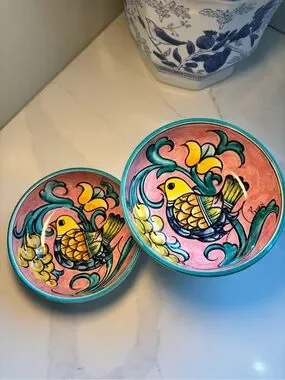 Ricceri | Art | Rare Pair Of Vintage Handpainted Ricceri Ceramica Bird ...